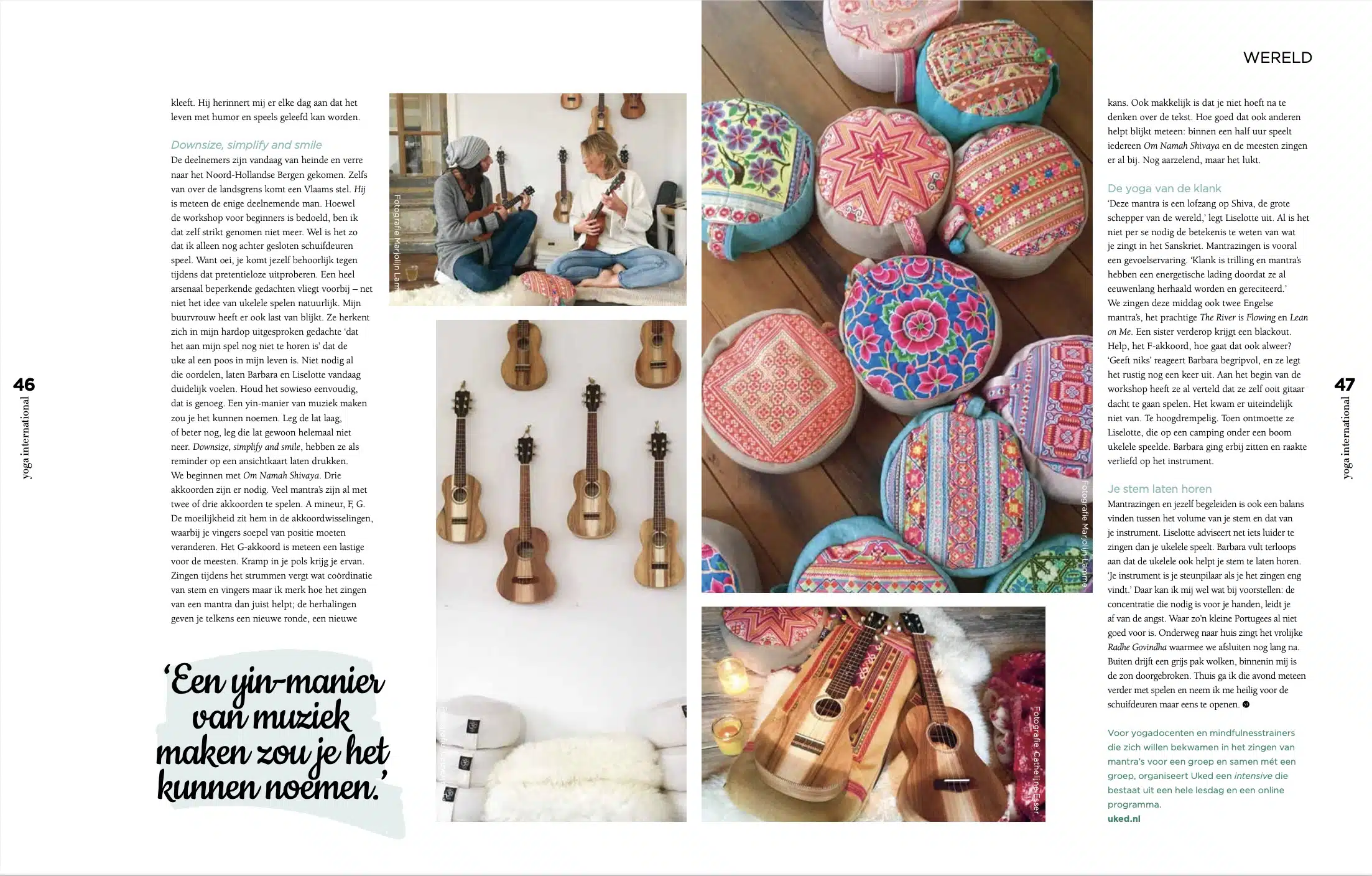 mantra's zingen met je ukelele yoga international Liselotte Goed